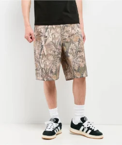 Ninth Hall Faded Camo Double Knee Loose Carpenter Shorts 398939 front US