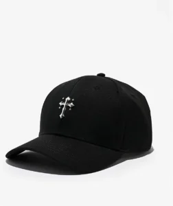 Ninth Hall Simple Cross Black Snapback Hat 403623 front US